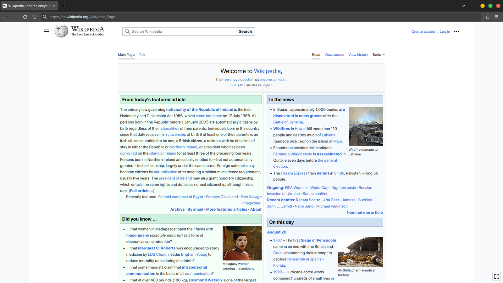 Quelltext einer Webseite im Browser